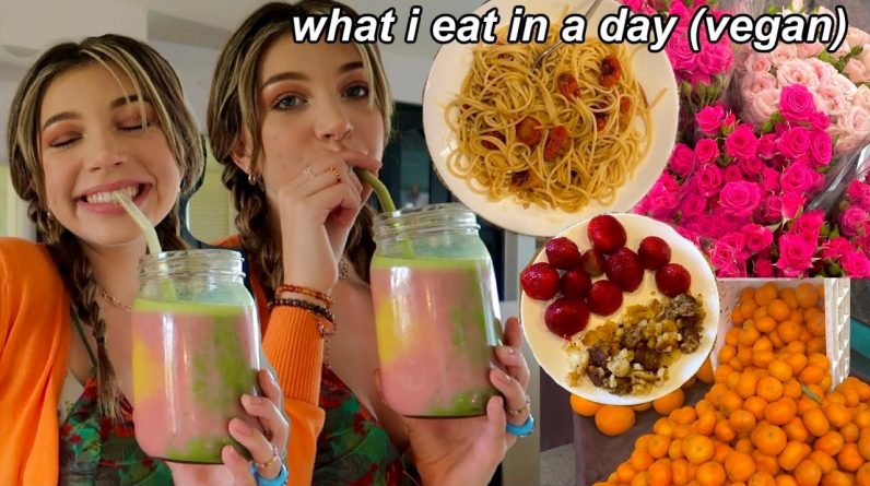 EATING VEGAN FOR A DAY (smoothie, snack ideas, easy meals!!)