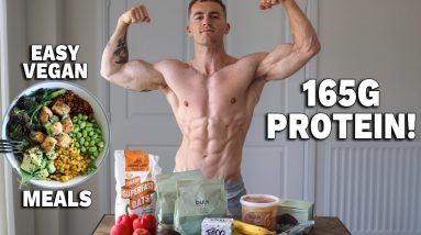 HIGH PROTEIN Vegan Full Day of Eating (simple meals) **165g Protein**